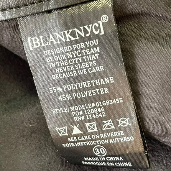 Blank NYC Faux Leather Black Pants Size 30 NWT - Picture 8 of 9